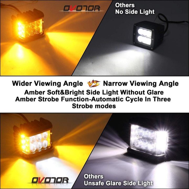 🔥3.75'' Dual Side Shooter Dual Color Strobe Cree Pods- 4200 Lumen For Each Pod
