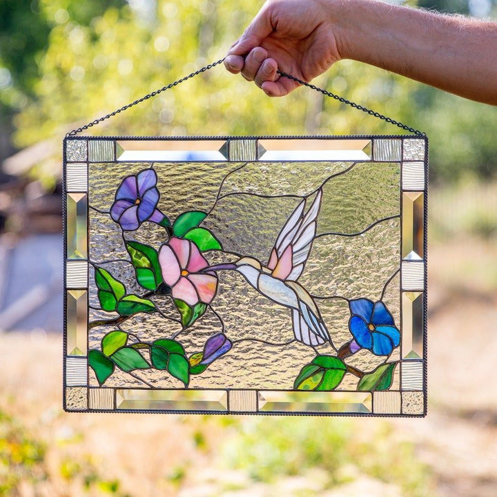 (Early Mother's Day Sale- SAVE 50% OFF)Stained hummingbird Mosaic Wall Hanging🐝