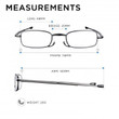 Compact Folding Rimless Reading Glasses