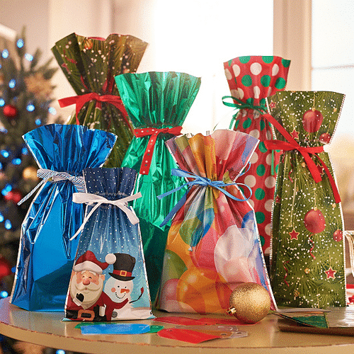 🎅🎅Mintiml One-Tug Bags Christmas Drawstring Gift Bag Set