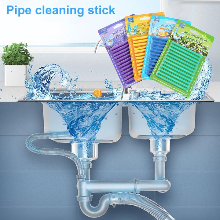 🎉 SUMMER PROMOTION 🎉12/set Pipe Cleaning Sticks Oil Decontamination Kitchen Toilet Bathtub Drain Cleaneer