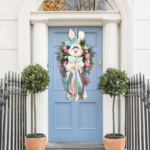 (Last Day-50% OFF)Easter Wreath for Front Door - Easter Bunny