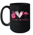 peace love flamingo ceramic mug black size 11oz high quality