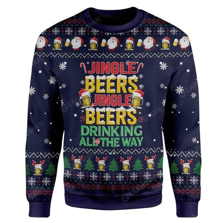 Christmas jinger beers ugly unisex premium sweater 3D size S-5XL high quality