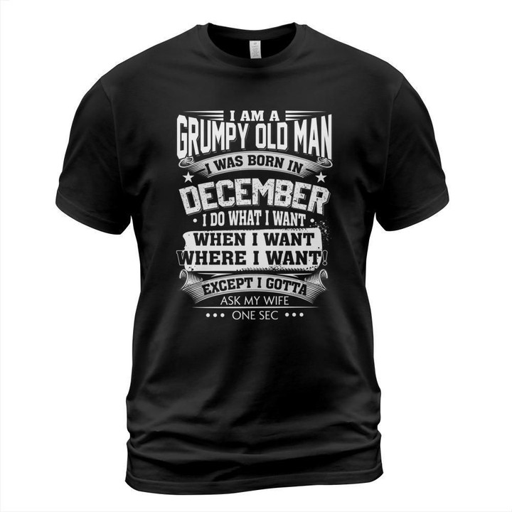I am a grumpy old man i was born in december i do what i want when i want shirt