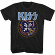 Kiss Skull Circle Black Adult T shirt