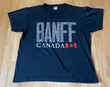 Vintage Banff Canada Black Polyester Blend Short Sleeve Single Stitch T Shirt