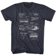 Back To The Future Blue Navy Heather Adult T shirt