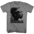 Jimi Hendrix Vintage Face Heather Adult T shirt