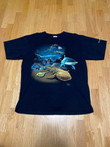 Vintage Sharks Sea Life Maui Ocean Center Navy Blue Single Stitch Short Sleeve T Shirt