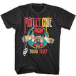 Motley Crue T Shirt Cartoon Girls 1987 Tour Black T shirt 90s Heavy Metal Rock Band Graphic Tees Vintage Band T Shirt Concert Shirt