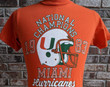 Vintage Miami Hurricanes 1983 National Champions T Shirt  Xs  Univeristy Football Champs