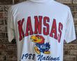 Vintage Kansas Jayhawks 1988 National Champs T Shirt University Basketball Final Four Champions