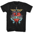 Bon Jovi Heart Black Adult T shirt