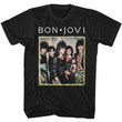 Bon Jovi Retro Frame Black Adult T shirt