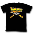 Back To The Future Car Flames Black Adult T shirt