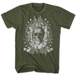 Def Leppard Skull Military Green Adult T shirt