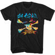 Slash Guns N Roses Skull And Bones And Hat Black Adult T shirt