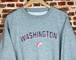 Vintage 90s Washington Huskies s All Embroidered Crewneck Rare