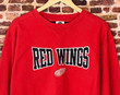 Vintage Detroit Red Wings Classic All Embroidered Crewneck Rare
