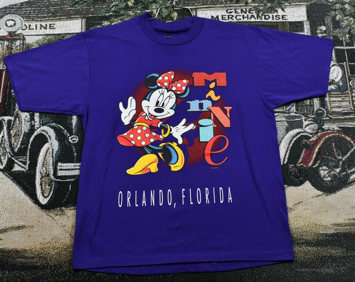 Vintage Disneys Minnie Mouse T shirt  Animated Cartoon Character  Orlando Florida Travel Graphic  80s  90s  Streetwear  Retro Style