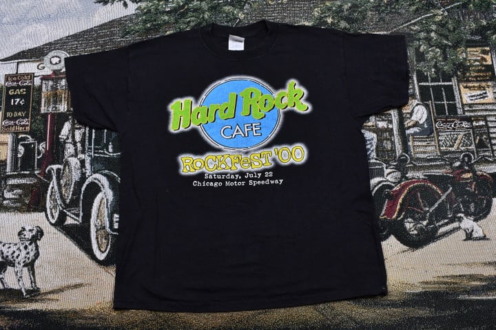 Hard Rock Cafe 2000 Rockfest Vintage Band T shirt  Chicago Motor Speedway  Music Streetwear  Retro Style  Concert  Festival  Tour Tee