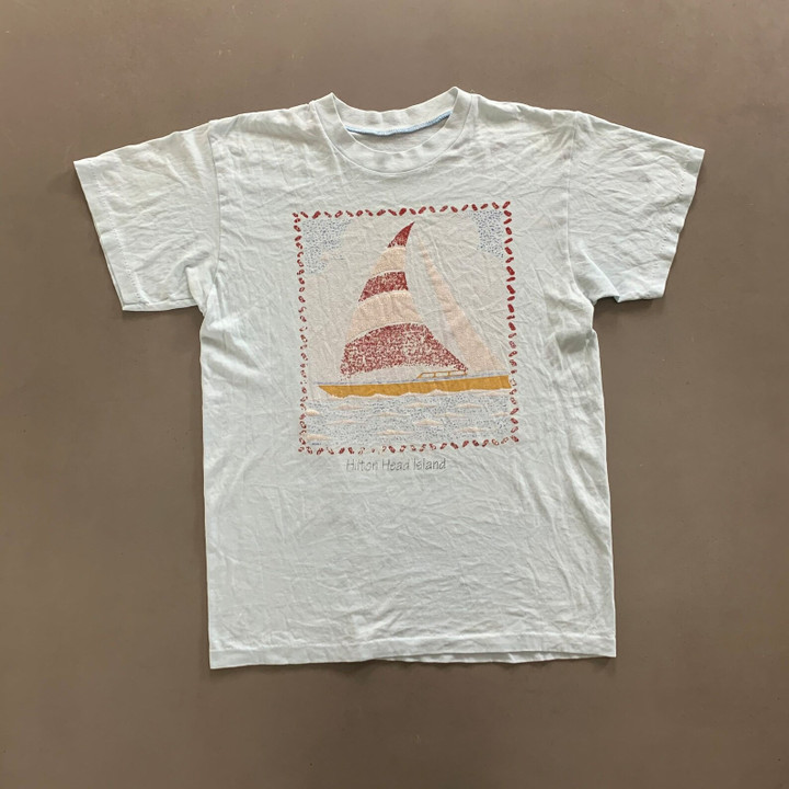 Vintage 1980s Sailboat Hilton Head Island T shirt