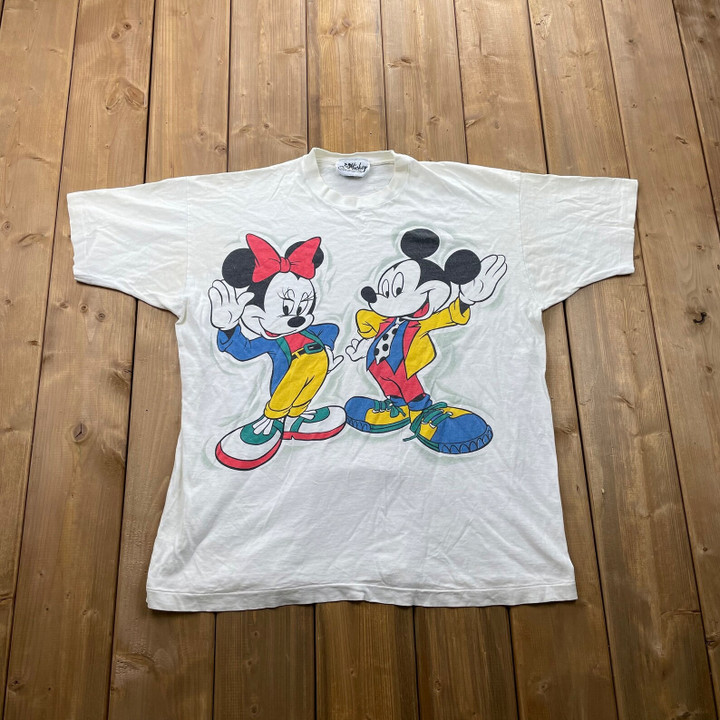 Vintage 90s Mickey Minnie Mouse Disney Cartoon T shirt  Single Stitch  Made In Usa  90s Graphic Tee Cartoonist  American Streetwear