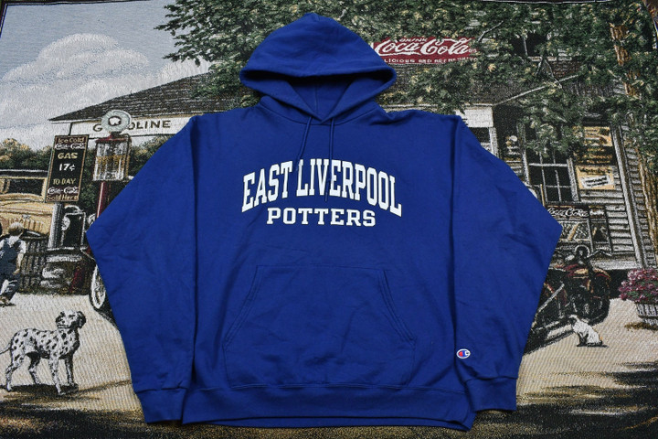 Vintagevintage Champion 2000 90s East Liverpool Potters  Varsity School Sweater  Athletic Pull Over  Sportswear