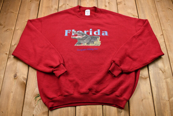 Vintage 1990s Florida gator Graphic Crewneck  Everglades  Souvenir  Athleisure  Streetwear  Travel And Tourism
