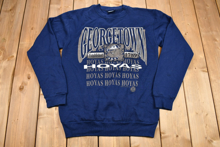 Vintage 1993 Georgetown University Hoyas Crewneck  Bulldogs  Pullover  American Sportswear  Athleisure  Made In Usa