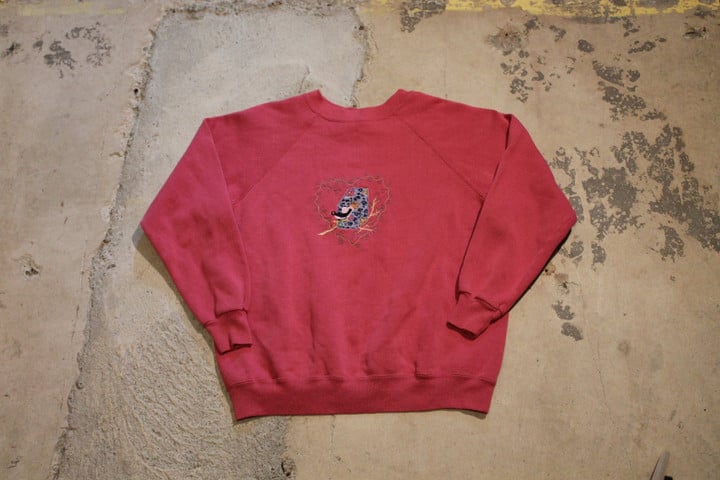 90s Crewneck  Bird Nest  Vintage 90s Crewneck Sweater  Animal  Love And Hearts  Wilderness  Pullover