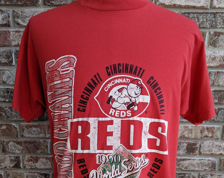 Vintage Cincinnati Reds 1990 World Series Champs T Shirt Champions