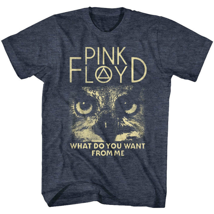 Pink Floyd T shirt What Do You Want From Me Navy Shirt Graphic Tees Short Sleeve Pink Floys Shirt Vintage Band T Shirt Owel Eyes