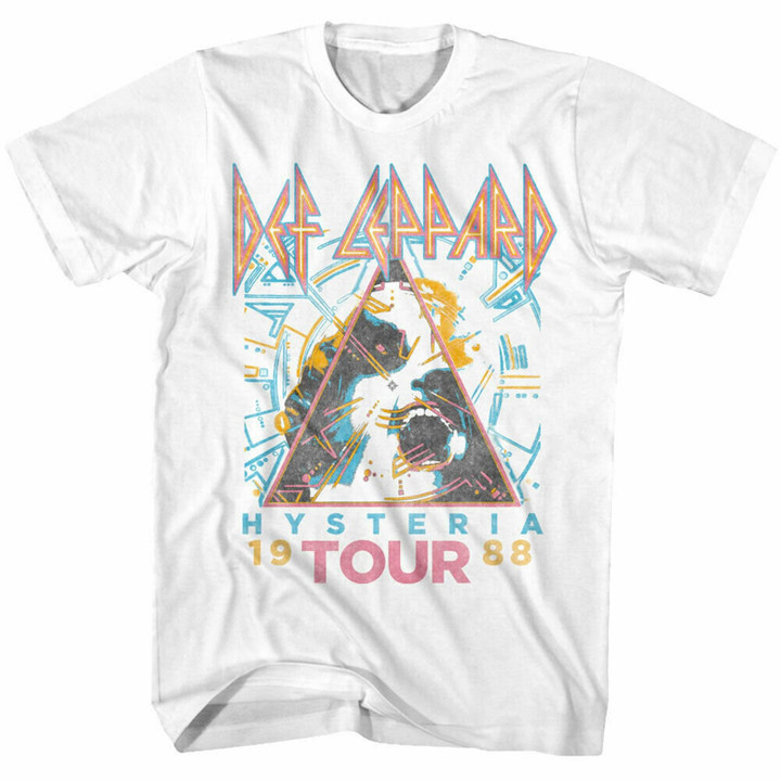 Def Leppard T shirt Hysteria Tour 1988 T Shirt Graphic Tees Crew Neck Shirt Short Sleeve Tee Gift For Uncle