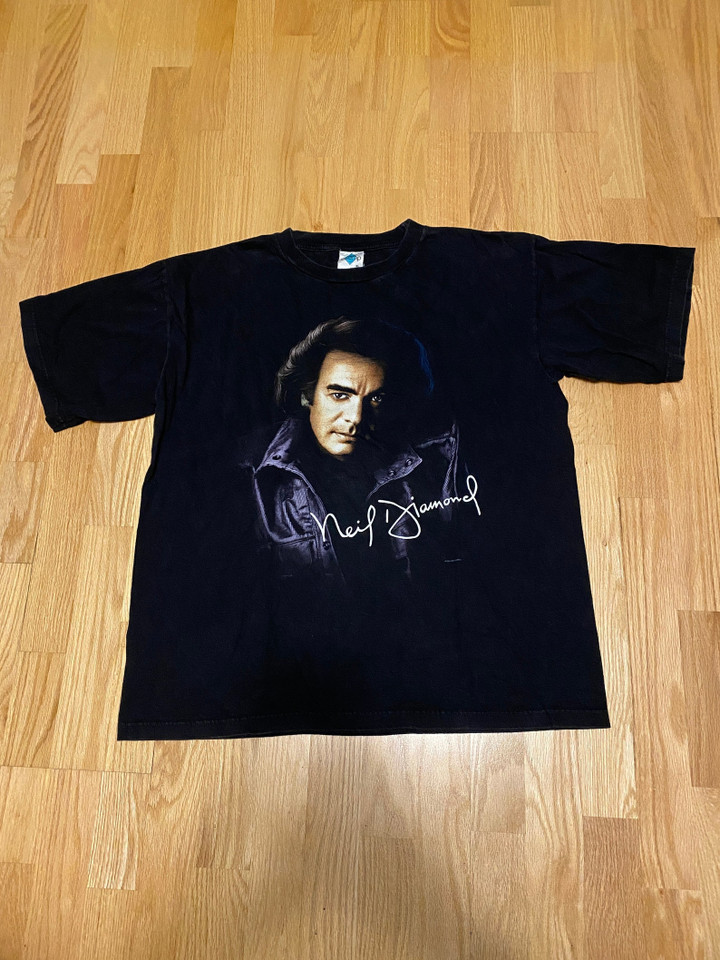 Vintage Neil Diamond Us 1996 Tour Black Short Sleeve T Shirt