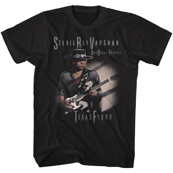 Stevie Ray Vaughan Texas Flood Too Black Adult T shirt