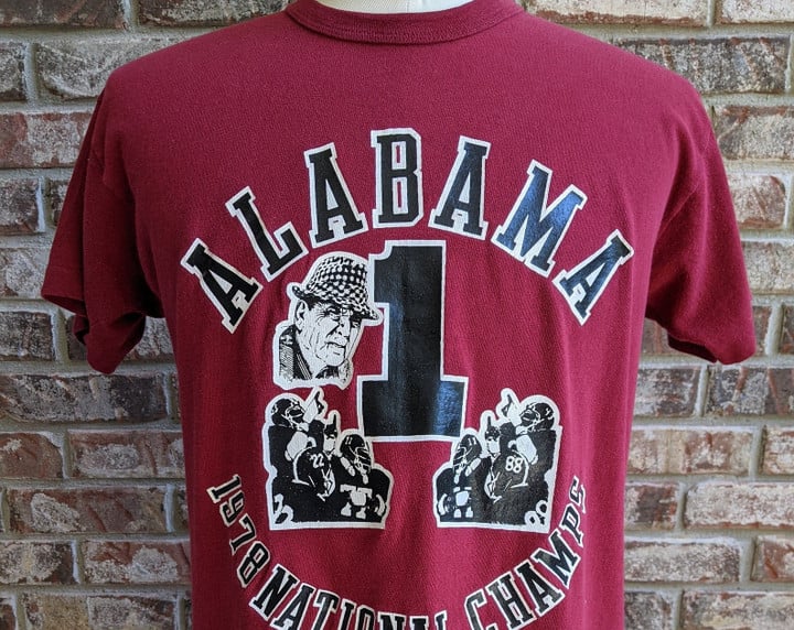 Rare Vintage Alabama Crimson Tide 1978 National Champs T Shirt University Football Champions