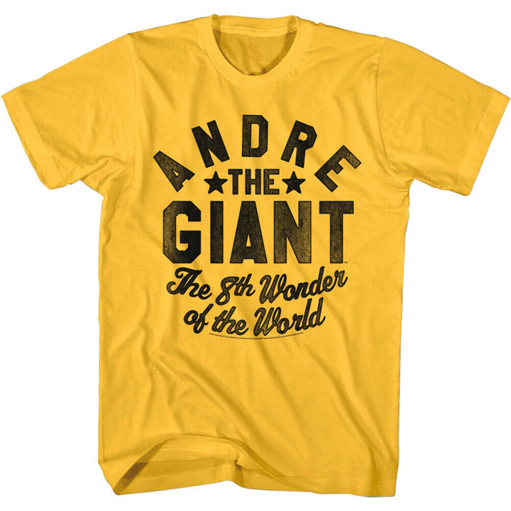 Andre The Giant T shirt The 8th Wonder Of The World Gold T Shirt Wrestling Iconic S Shirt Graphic Short Sleeve Tees Gift For Him