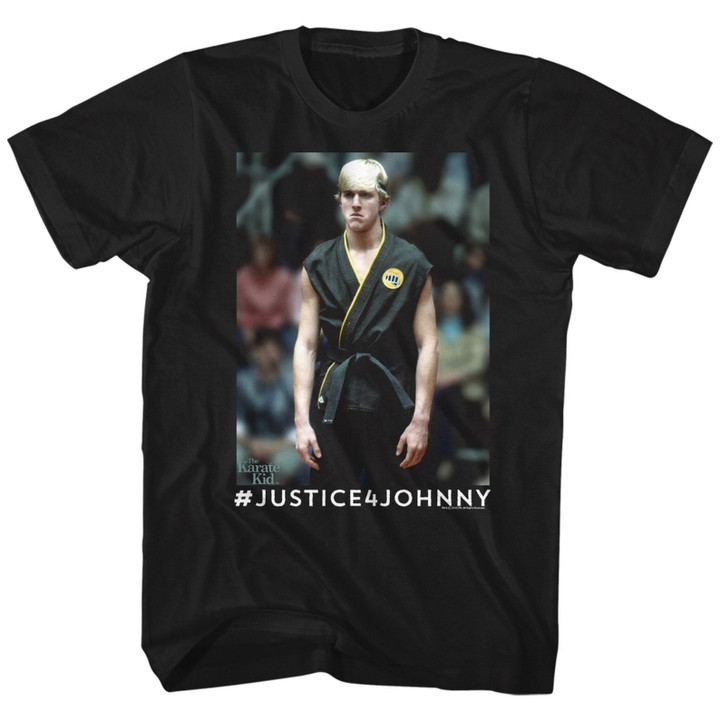 Karate Justice 4 Johnny Black Adult T shirt