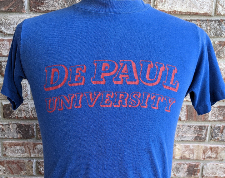 80s Vintage Depaul University Blue Demons T Shirt
