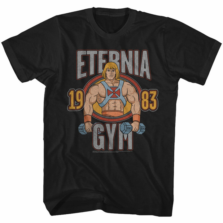 Masters Of The Universe He Man Gym Black Adult T shirt