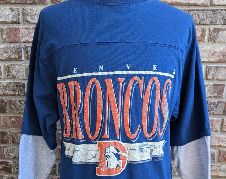 90s Vintage Denver Broncos 34 Sleeve T Shirt