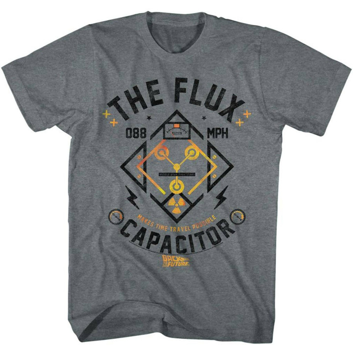 Back To The Future The Flux Capacitor Graphite Adult T shirt
