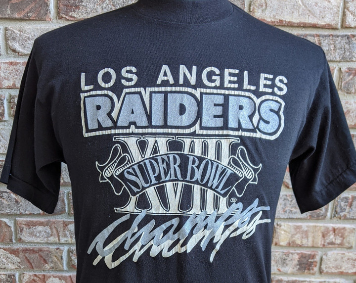 Vintage Los Angeles Raiders 1984 Super Bowl Xviii Champions T Shirt Nfl Champs