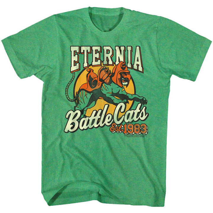 Masters Of The Universe T shirt Eternia Battle Cats 1983 He man Green Shirt Vintage Adult Clothing 80s Movie Graphic Tee Artistic Gift