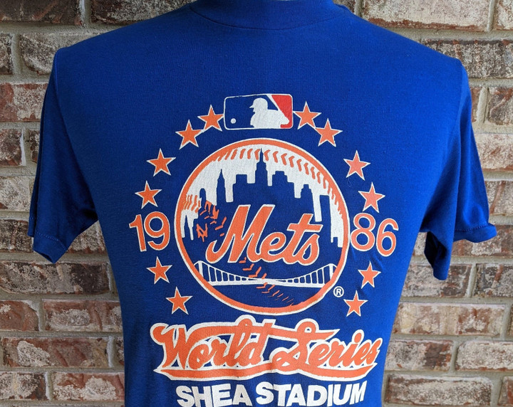 Vintage New York Mets 1986 World Series T Shirt Shea Stadium  Champs Champions