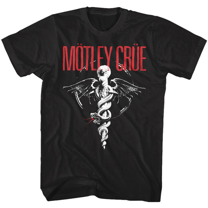 Motley Crue T ShirtDr Feelgood Snake Black ShirtAmerican Heavy Metal Band Crew Neck VintageBest Gift For