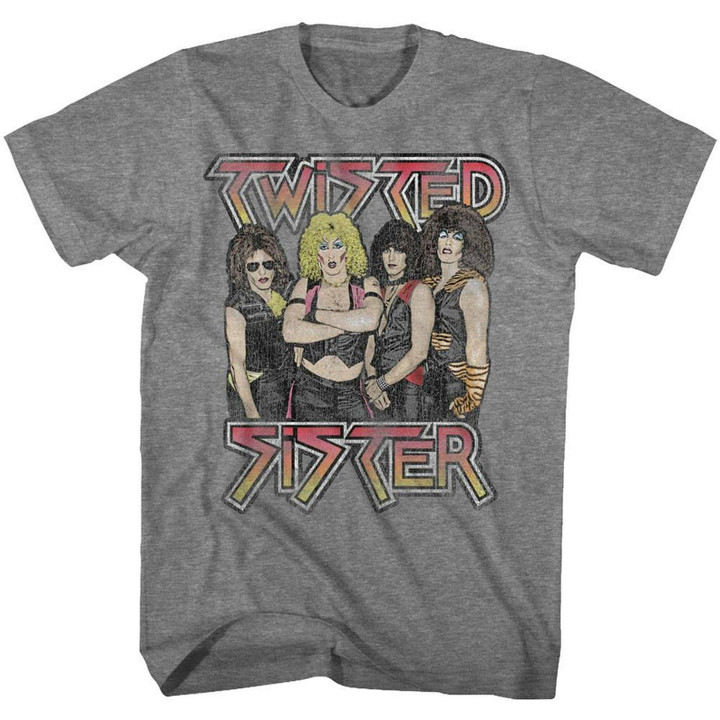 Twisted Sister Twisted Sister Graphite Heather Adult T shirt