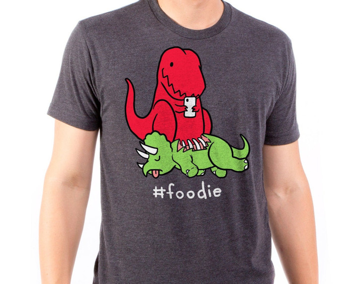 Foodie T shirt Gt4123 101hbk Dino Shirts Food Funny Dino T rex Nerdy Dinosaurs Geeky Big Red Foodie Lover Foodie